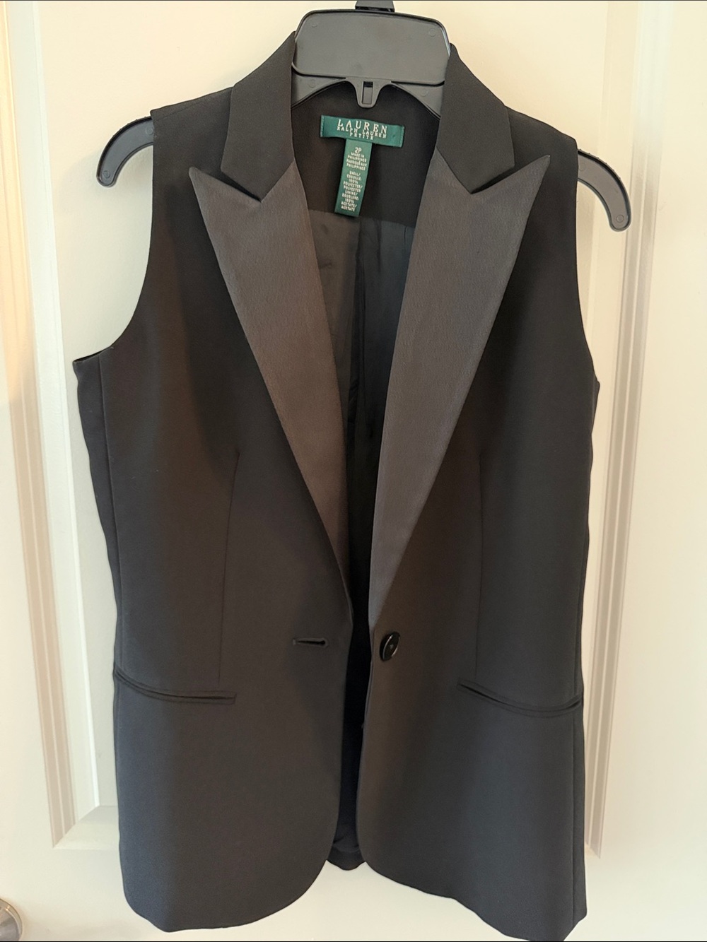 Women’s Lauren Ralph Lauren Black Tuxedo Vest